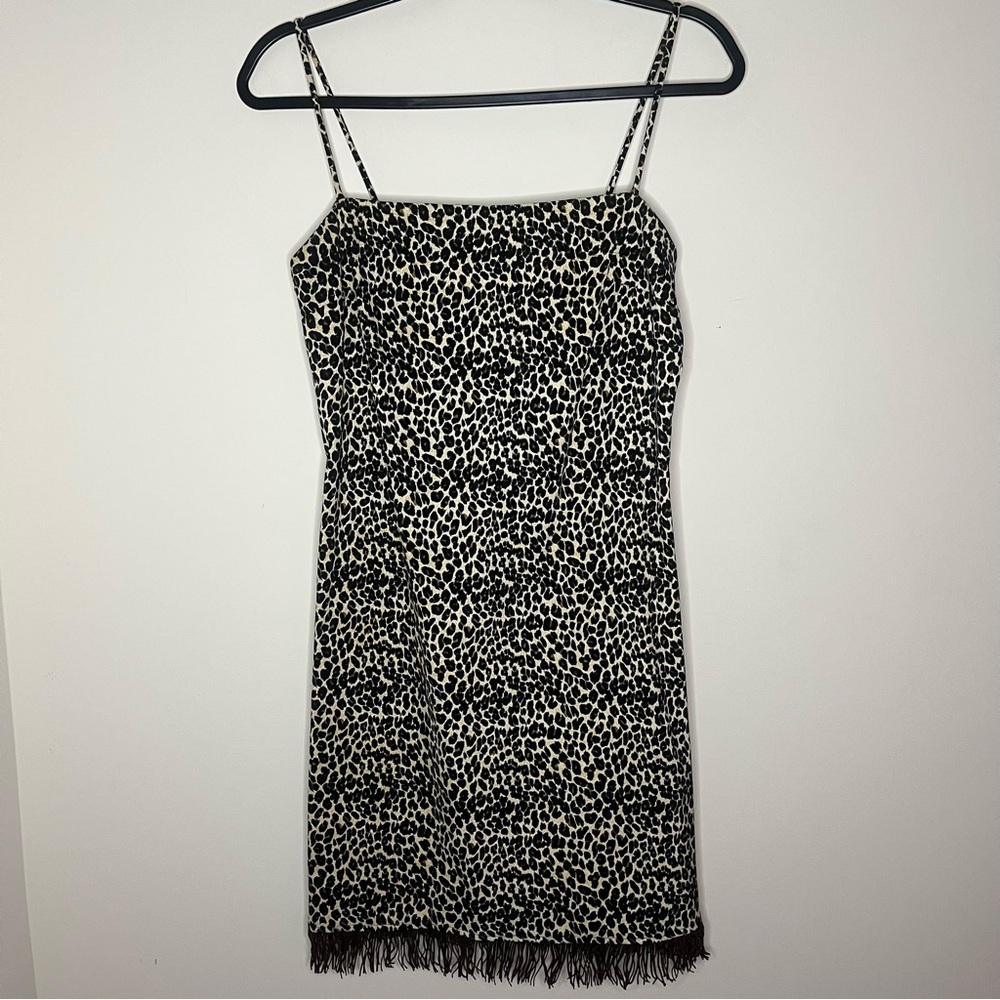 Vintage 90s Rampage  Leopard Print Spaghetti Strap Mini Dress